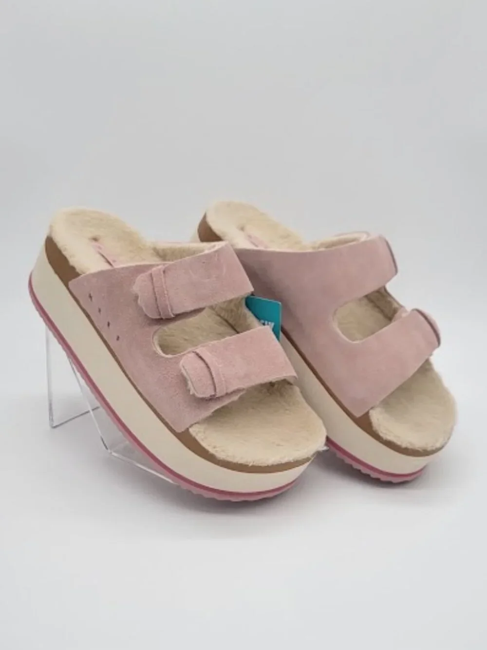 REEF Ojai Ciara Women’s pale mauve Suede Platform Slide Sandals Size 7 NWOB